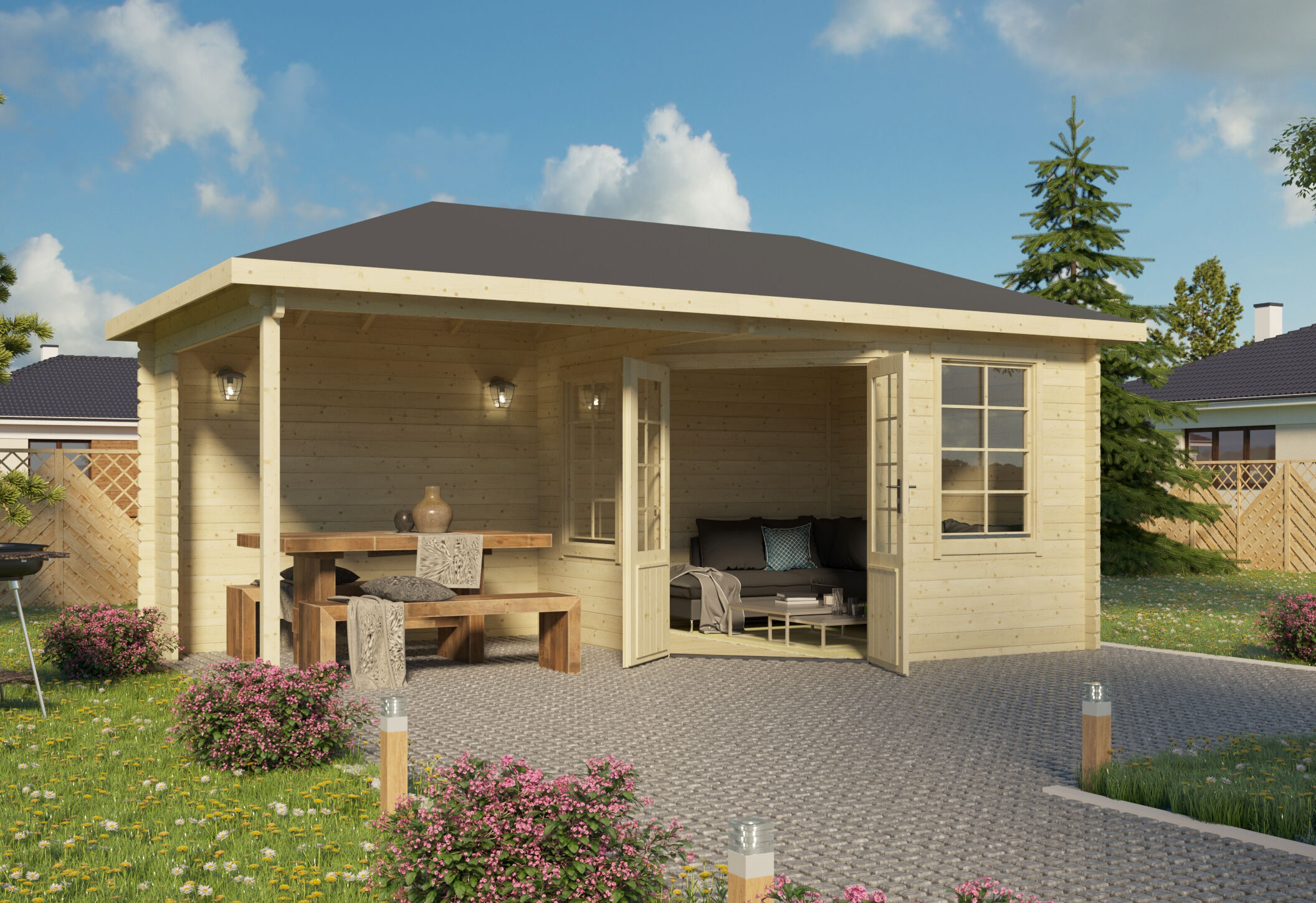 26 % Discount! 5-Eck Gartenhaus Modell Helsingborg 40 15m² Unkategorisiert online kaufen