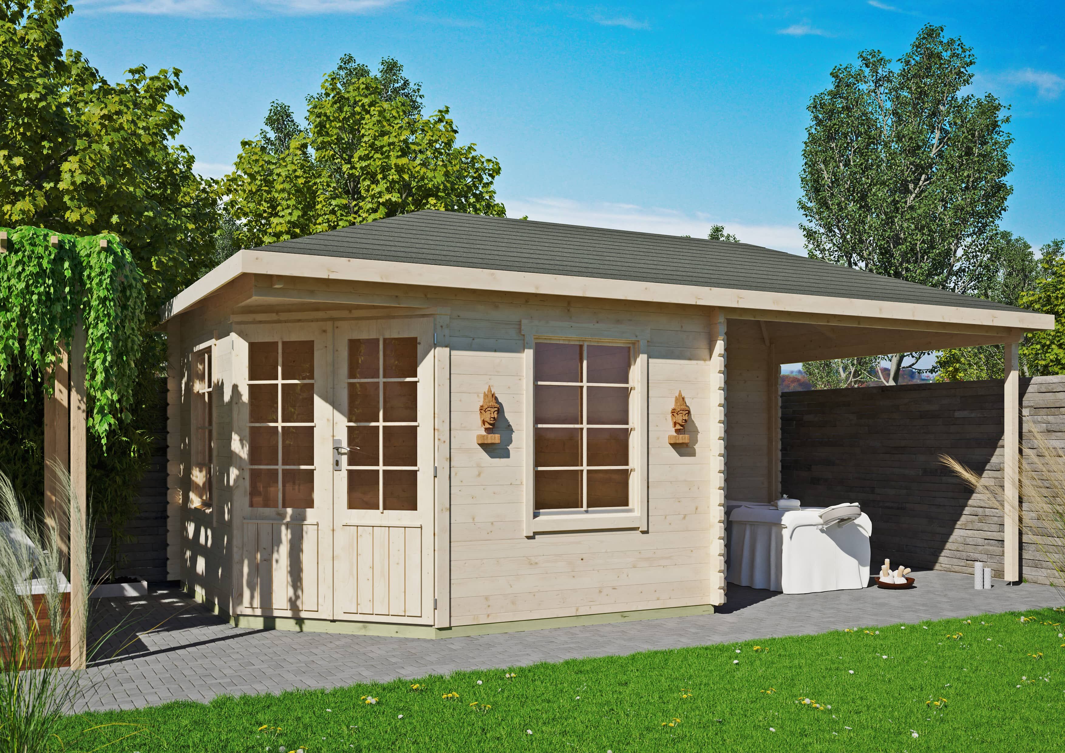 26 % Discount! 5-Eck Gartenhaus Modell Isa 40 D 20m²