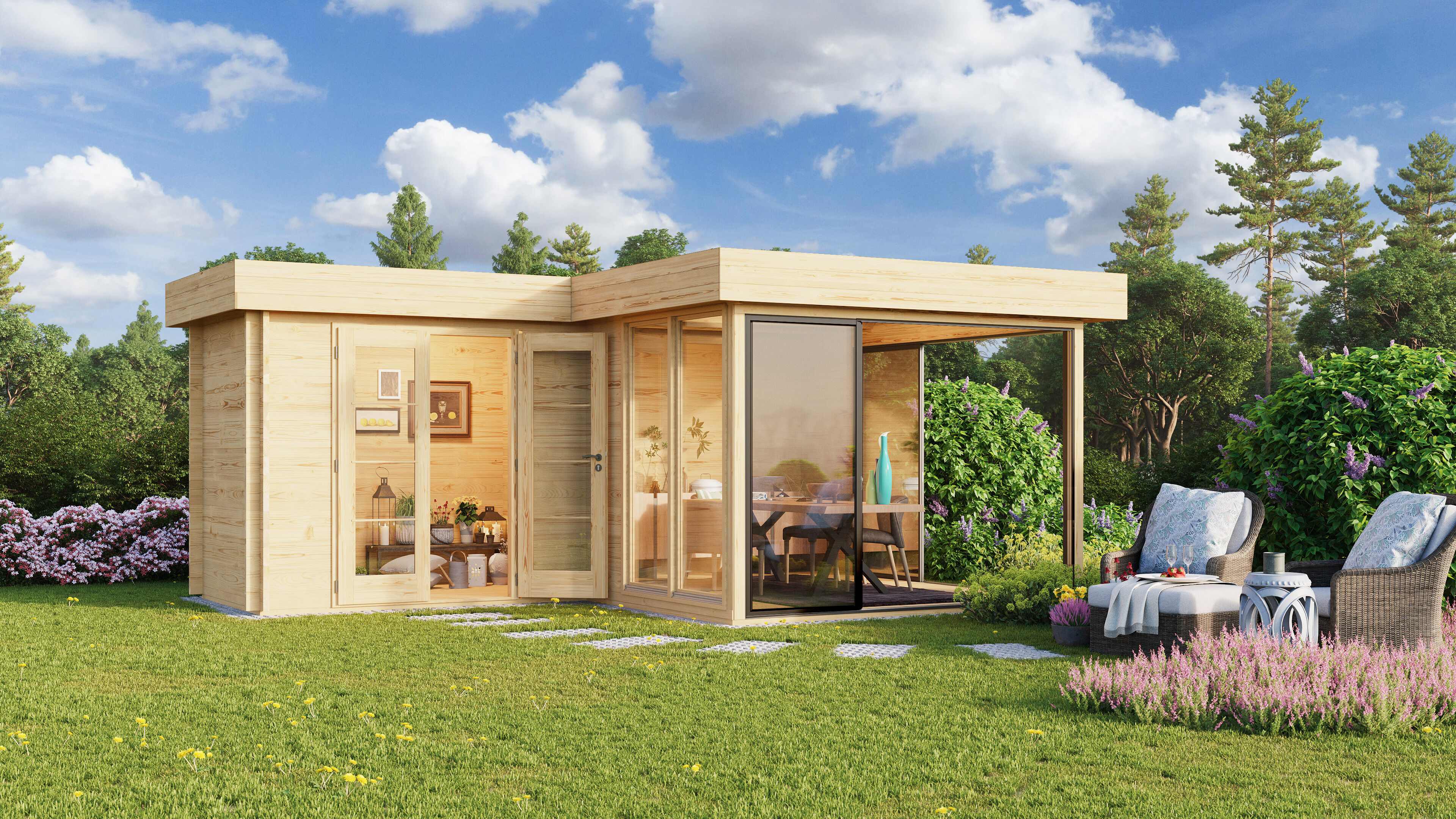 26 % Discount! Fjordholz Gartenhaus Alu Concept 44 M 24m²