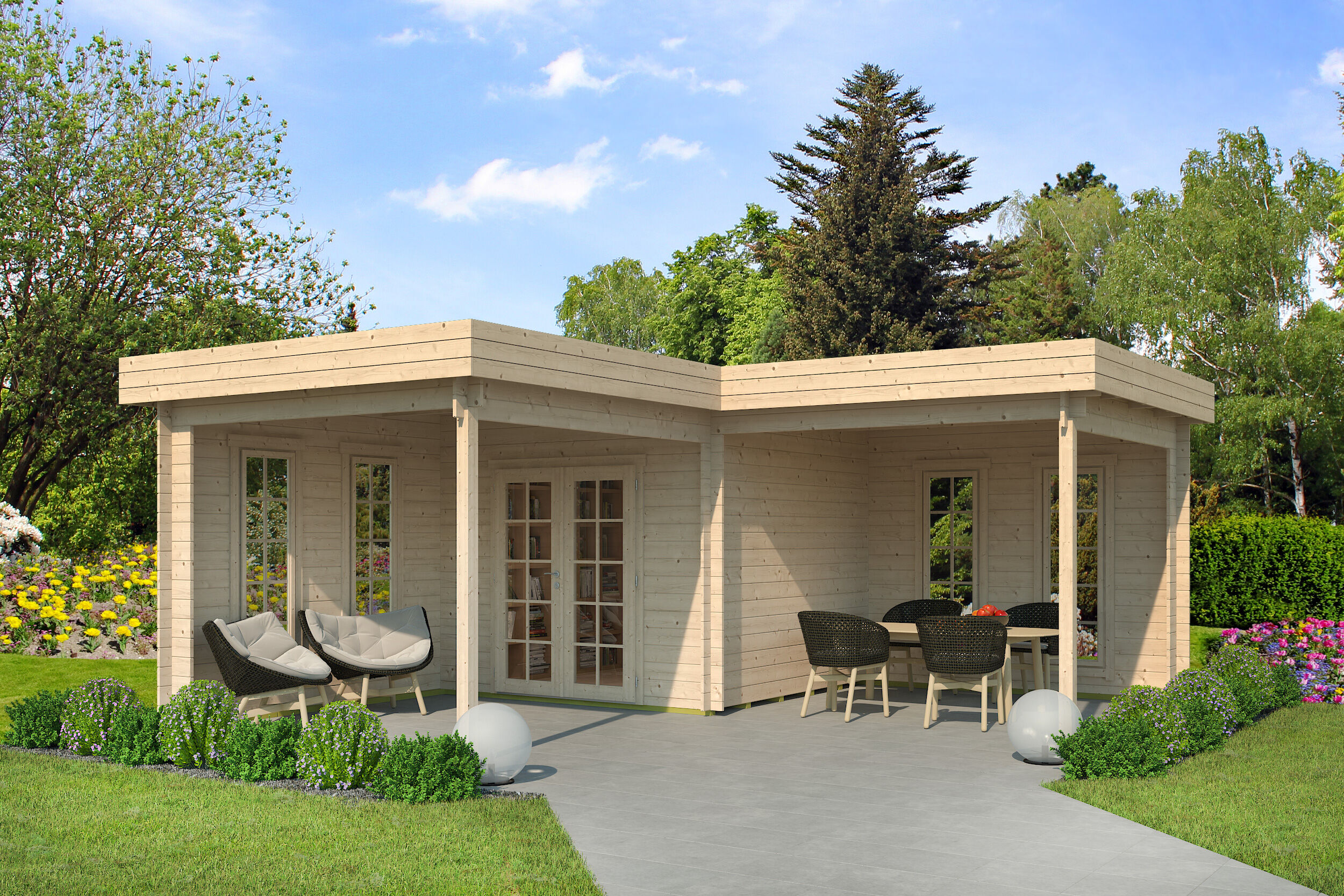 26 % Discount! Fjordholz Gartenhaus Modell Fred 44 36m²