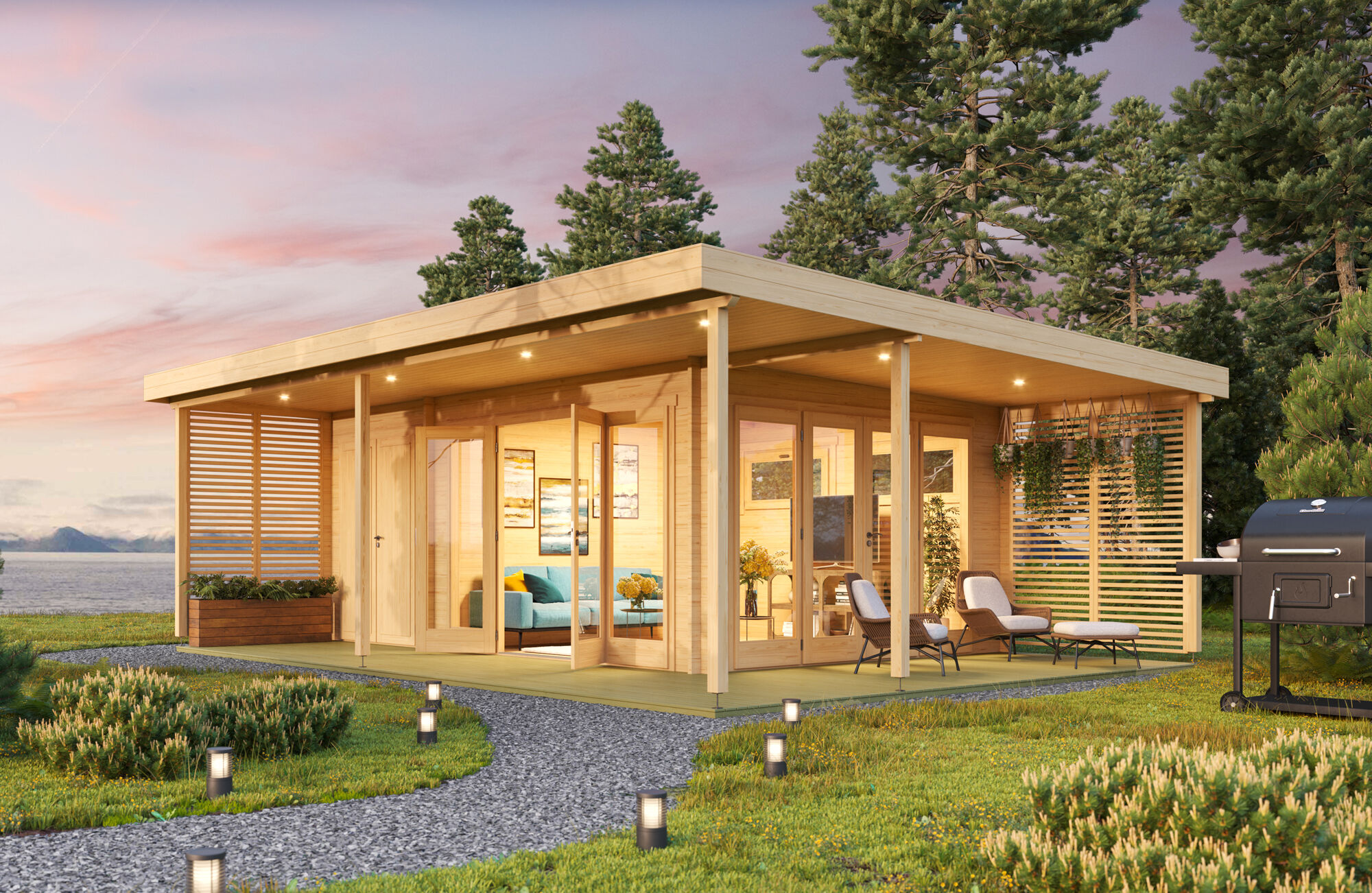 26 % Discount! Fjordholz Gartenlounge Modell Kilian 44 48m²