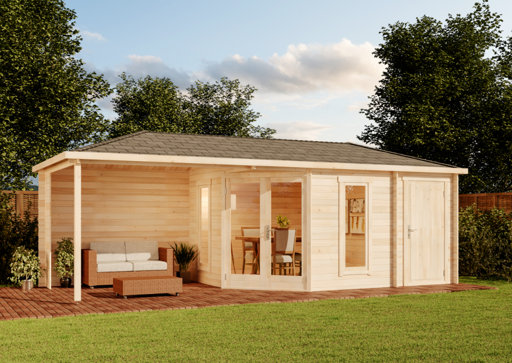 5-Eck Gartenhaus Liwa mit Anbau | 7x3m Unkategorisiert online kaufen 5-Eck Gartenhaus Liwa mit Anbau | 7x3m Unkategorisiert online kaufen