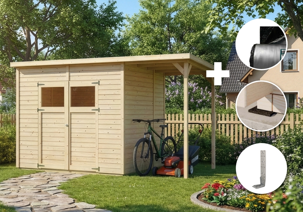 ECO Set - Gerätehaus Mollie Plus 395 x 199 cm | 4x2m Unkategorisiert online kaufen ECO Set - Gerätehaus Mollie Plus 395 x 199 cm | 4x2m Unkategorisiert online kaufen