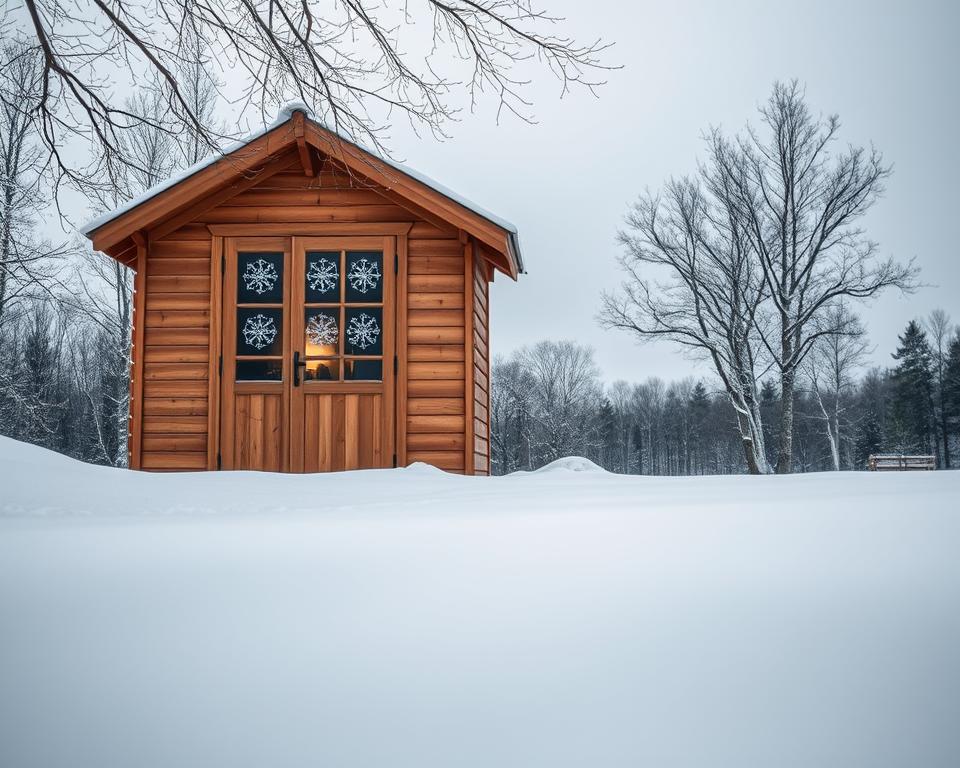 Wasser Schnee Frost Gartenhaus
