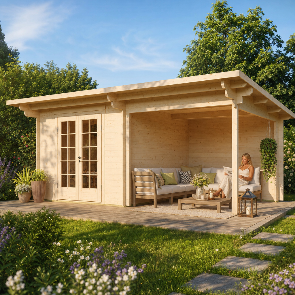 26 % Discount! All-In Gartenhaus mit Terrasse inkl. Montage (wahl 24m²