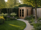 Gartenhaus in der Gartenecke platzieren: Wege, Blickachsen und Pflanzflächen abstimmen – Ratgeber zu Gartenhaus in der Gartenecke platzieren und gestalterisch einbinden