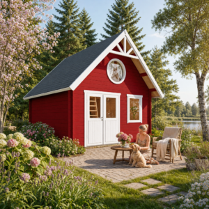 26 % Discount! Fjordholz Gartenhaus Modell Kjell 44 – klassisches 12m²