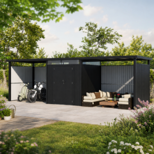 33 % Discount! Metall Gartenhaus Modell Style 4,45 m² Spar-Set 4 42m²