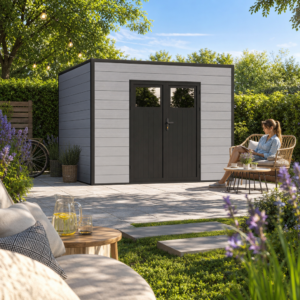 26 % Discount! WPC Gartenhaus Modell Cubus 8,12 m² 8m²